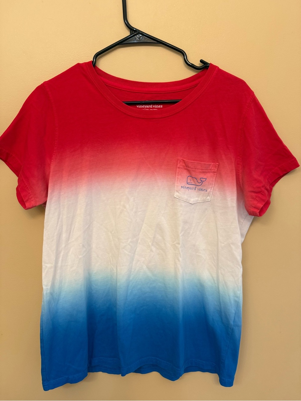 Vineyard Vines Kids Red White Blue Ombre Pocket Tee